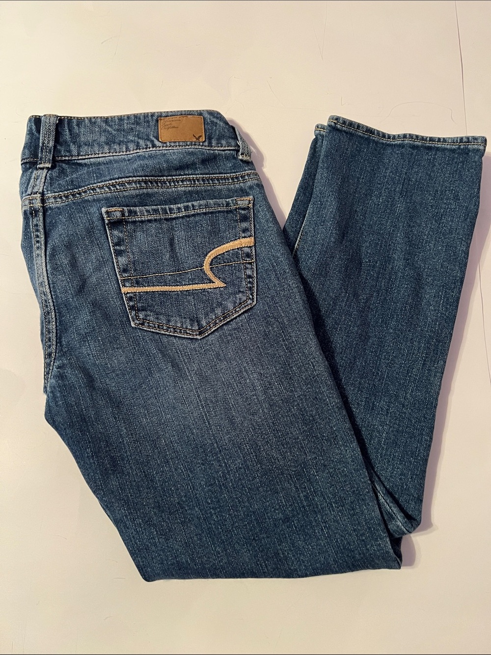 American Eagle Outfitters Women's Blue Straight-Leg Jeans Artist Fit Size 2